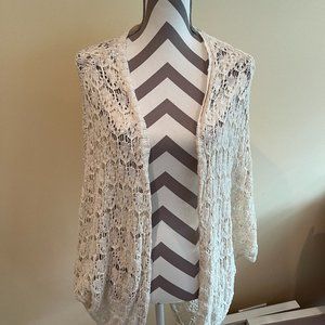 Poof! Ivory Cotton Boho Cardigan